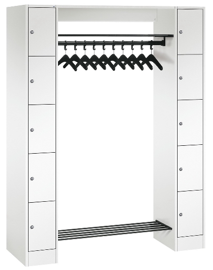 C+P offene Garderobe Serie 8070 1 Fächerschrank 5 Fächer B190mm  (HxBxT)1950x740x480mm 7016/7035