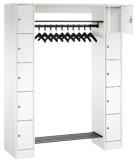 C+P offene Garderobe Serie 8070 1 Fächerschrank 5 Fächer B190mm  (HxBxT)1950x740x480mm 7016/7035