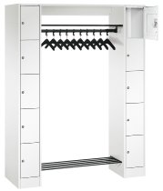 C+P offene Garderobe Serie 8070 1 Fächerschrank 5 Fächer B190mm  (HxBxT)1950x740x480mm 7016/7035