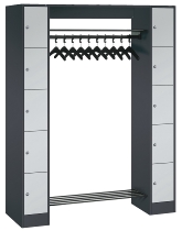C+P offene Garderobe Serie 8070 1 Fächerschrank 5 Fächer B190mm  (HxBxT)1950x740x480mm 7016/7035