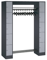 C+P offene Garderobe Serie 8070 1 Fächerschrank 5 Fächer B190mm  (HxBxT)1950x740x480mm 7016/7035