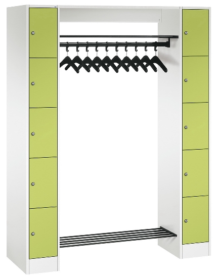 C+P offene Garderobe Serie 8070 1 Fächerschrank 5 Fächer B190mm  (HxBxT)1950x740x480mm 7016/7035