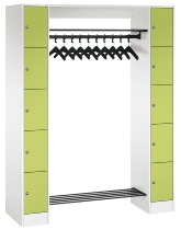 C+P offene Garderobe Serie 8070 1 Fächerschrank 5 Fächer B190mm  (HxBxT)1950x740x480mm 7016/7035