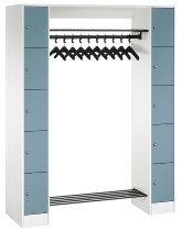 C+P offene Garderobe Serie 8070 1 Fächerschrank 5 Fächer B190mm  (HxBxT)1950x740x480mm 7016/7035