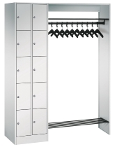 C+P offene Garderobe Serie 8070 2 Fächerschränke mit 15 Fächern B190mm (HxBxT)1950x2100x480mm 7016/7016