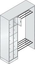C+P offene Garderobe Serie 8070 2 Fächerschränke mit 15 Fächern B190mm (HxBxT)1950x2100x480mm 7016/7016