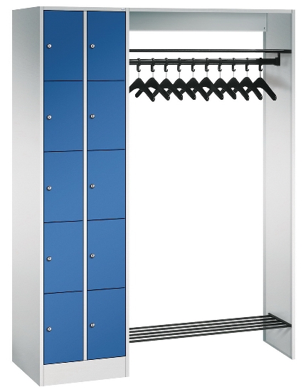 C+P offene Garderobe Serie 8070 2 Fächerschränke mit 15 Fächern B190mm (HxBxT)1950x2100x480mm 7016/7016