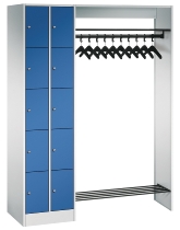 C+P offene Garderobe Serie 8070 2 Fächerschränke mit 15 Fächern B190mm (HxBxT)1950x2100x480mm 7016/7016