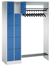 C+P offene Garderobe Serie 8070 2 Fächerschränke mit 15 Fächern B190mm (HxBxT)1950x2100x480mm 7016/7016