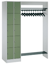 C+P offene Garderobe Serie 8070 2 Fächerschränke mit 15 Fächern B190mm (HxBxT)1950x2100x480mm 7016/7016
