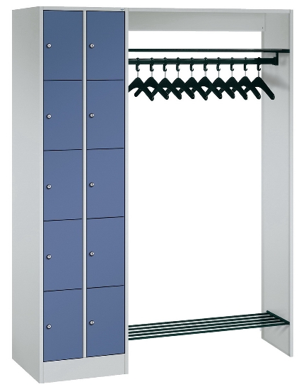 C+P offene Garderobe Serie 8070 2 Fächerschränke mit 15 Fächern B190mm (HxBxT)1950x2100x480mm 7016/7016