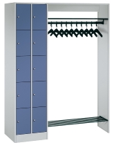 C+P offene Garderobe Serie 8070 2 Fächerschränke mit 15 Fächern B190mm (HxBxT)1950x2100x480mm 7016/7016