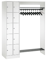 C+P offene Garderobe Serie 8070 2 Fächerschränke mit 15 Fächern B190mm (HxBxT)1950x2100x480mm 7016/7016