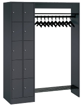 C+P offene Garderobe Serie 8070 2 Fächerschränke mit 15 Fächern B190mm (HxBxT)1950x2100x480mm 7016/7016