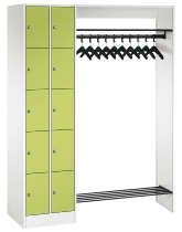C+P offene Garderobe Serie 8070 2 Fächerschränke mit 15 Fächern B190mm (HxBxT)1950x2100x480mm 7016/7016