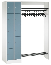 C+P offene Garderobe Serie 8070 2 Fächerschränke mit 15 Fächern B190mm (HxBxT)1950x2100x480mm 7016/7016