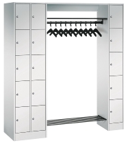 C+P offene Garderobe Serie 8070 2 Fächerschränke mit 15 Fächern B190mm (HxBxT)1950x2100x480mm 7016/7016