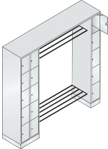 C+P offene Garderobe Serie 8070 2 Fächerschränke mit 15 Fächern B190mm (HxBxT)1950x2100x480mm 7016/7016
