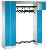 C+P offene Garderobe Serie 8070 2 Fächerschränke mit 15 Fächern B190mm (HxBxT)1950x2100x480mm 7016/7016