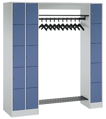 C+P offene Garderobe Serie 8070 2 Fächerschränke mit 15 Fächern B190mm (HxBxT)1950x2100x480mm 7016/7016