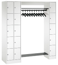 C+P offene Garderobe Serie 8070 2 Fächerschränke mit 15 Fächern B190mm (HxBxT)1950x2100x480mm 7016/7016
