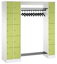C+P offene Garderobe Serie 8070 2 Fächerschränke mit 15 Fächern B190mm (HxBxT)1950x2100x480mm 7016/7016