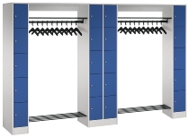C+P offene Garderobe Serie 8070 2 Fächerschränke mit 15 Fächern B190mm (HxBxT)1950x2100x480mm 7016/7016