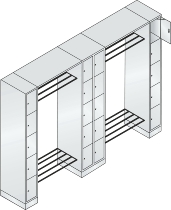 C+P offene Garderobe Serie 8070 2 Fächerschränke mit 15 Fächern B190mm (HxBxT)1950x2100x480mm 7016/7016