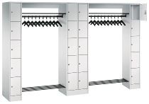 C+P offene Garderobe Serie 8070 2 Fächerschränke mit 15 Fächern B190mm (HxBxT)1950x2100x480mm 7016/7016