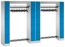C+P offene Garderobe Serie 8070 2 Fächerschränke mit 15 Fächern B190mm (HxBxT)1950x2100x480mm 7016/7016