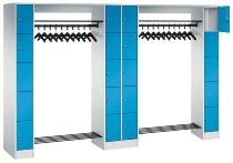 C+P offene Garderobe Serie 8070 2 Fächerschränke mit 15 Fächern B190mm (HxBxT)1950x2100x480mm 7016/7016