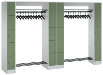 C+P offene Garderobe Serie 8070 2 Fächerschränke mit 15 Fächern B190mm (HxBxT)1950x2100x480mm 7016/7016