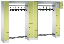 C+P offene Garderobe Serie 8070 2 Fächerschränke mit 15 Fächern B190mm (HxBxT)1950x2100x480mm 7016/7016