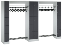 C+P offene Garderobe Serie 8070 2 Fächerschränke mit 15 Fächern B190mm (HxBxT)1950x2100x480mm 7016/7016