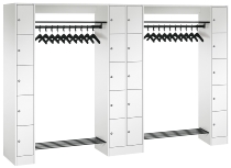 C+P offene Garderobe Serie 8070 2 Fächerschränke mit 15 Fächern B190mm (HxBxT)1950x2100x480mm 7016/7016