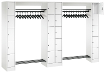 C+P offene Garderobe Serie 8070 2 Fächerschränke mit 15 Fächern B190mm (HxBxT)1950x2100x480mm 7016/7016