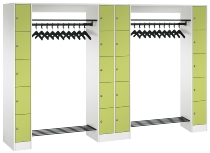 C+P offene Garderobe Serie 8070 2 Fächerschränke mit 15 Fächern B190mm (HxBxT)1950x2100x480mm 7016/7016