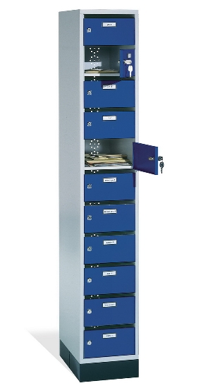 C+P Verteilerschrank 8170-311 Serie 8170 Intro mit Sockel 3 Abt. mit 33 Fächern (HxBxT)1950x920x490mm 7035/6011