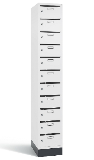 C+P Verteilerschrank 8170-311 Serie 8170 Intro mit Sockel 3 Abt. mit 33 Fächern (HxBxT)1950x920x490mm 7035/6011