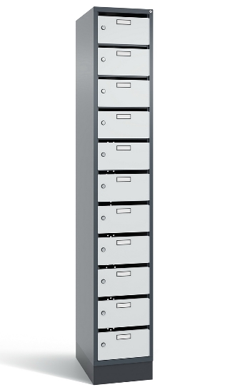 C+P Verteilerschrank 8170-311 Serie 8170 Intro mit Sockel 3 Abt. mit 33 Fächern (HxBxT)1950x920x490mm 7035/6011