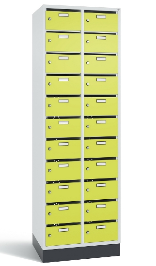 C+P Verteilerschrank 8170-311 Serie 8170 Intro mit Sockel 3 Abt. mit 33 Fächern (HxBxT)1950x920x490mm 7035/6011