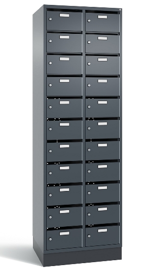 C+P Verteilerschrank 8170-311 Serie 8170 Intro mit Sockel 3 Abt. mit 33 Fächern (HxBxT)1950x920x490mm 7035/6011