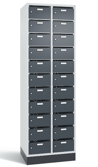 C+P Verteilerschrank 8170-311 Serie 8170 Intro mit Sockel 3 Abt. mit 33 Fächern (HxBxT)1950x920x490mm 7035/6011