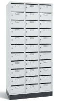 C+P Verteilerschrank 8170-311 Serie 8170 Intro mit Sockel 3 Abt. mit 33 Fächern (HxBxT)1950x920x490mm 7035/6011