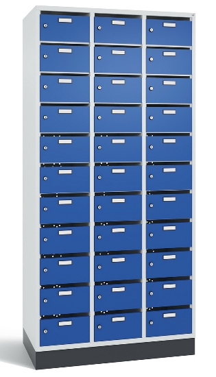 C+P Verteilerschrank 8170-311 Serie 8170 Intro mit Sockel 3 Abt. mit 33 Fächern (HxBxT)1950x920x490mm 7035/6011