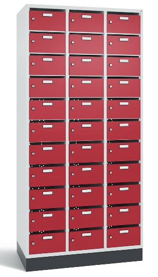 C+P Verteilerschrank 8170-311 Serie 8170 Intro mit Sockel 3 Abt. mit 33 Fächern (HxBxT)1950x920x490mm 7035/6011