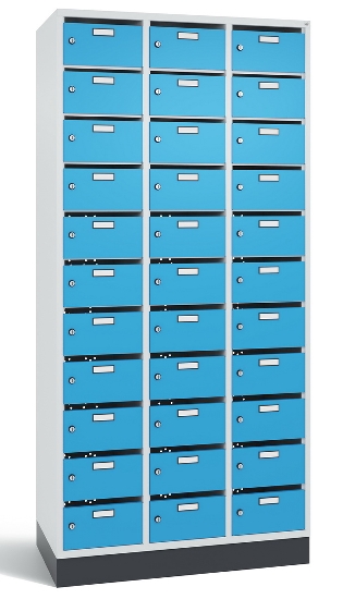 C+P Verteilerschrank 8170-311 Serie 8170 Intro mit Sockel 3 Abt. mit 33 Fächern (HxBxT)1950x920x490mm 7035/6011