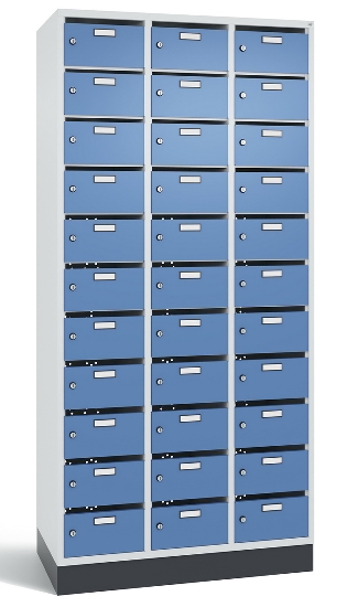 C+P Verteilerschrank 8170-311 Serie 8170 Intro mit Sockel 3 Abt. mit 33 Fächern (HxBxT)1950x920x490mm 7035/6011