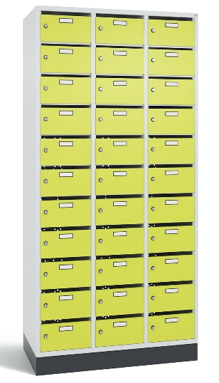 C+P Verteilerschrank 8170-311 Serie 8170 Intro mit Sockel 3 Abt. mit 33 Fächern (HxBxT)1950x920x490mm 7035/6011