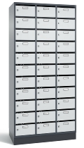 C+P Verteilerschrank 8170-311 Serie 8170 Intro mit Sockel 3 Abt. mit 33 Fächern (HxBxT)1950x920x490mm 7035/6011